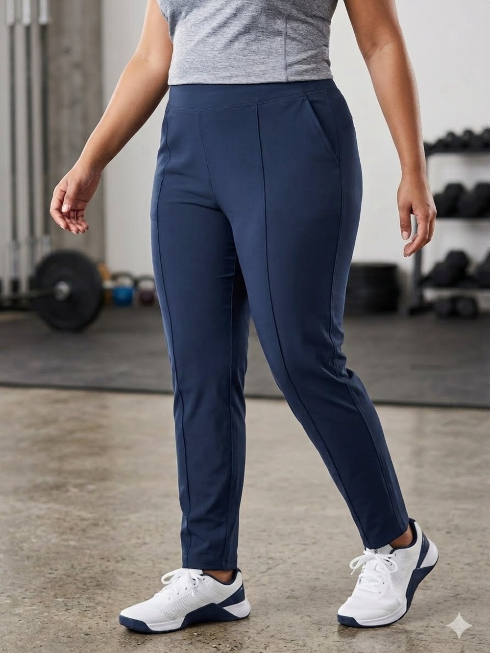 Columbia Stretch Navy Straight-Leg Pull-On Pants